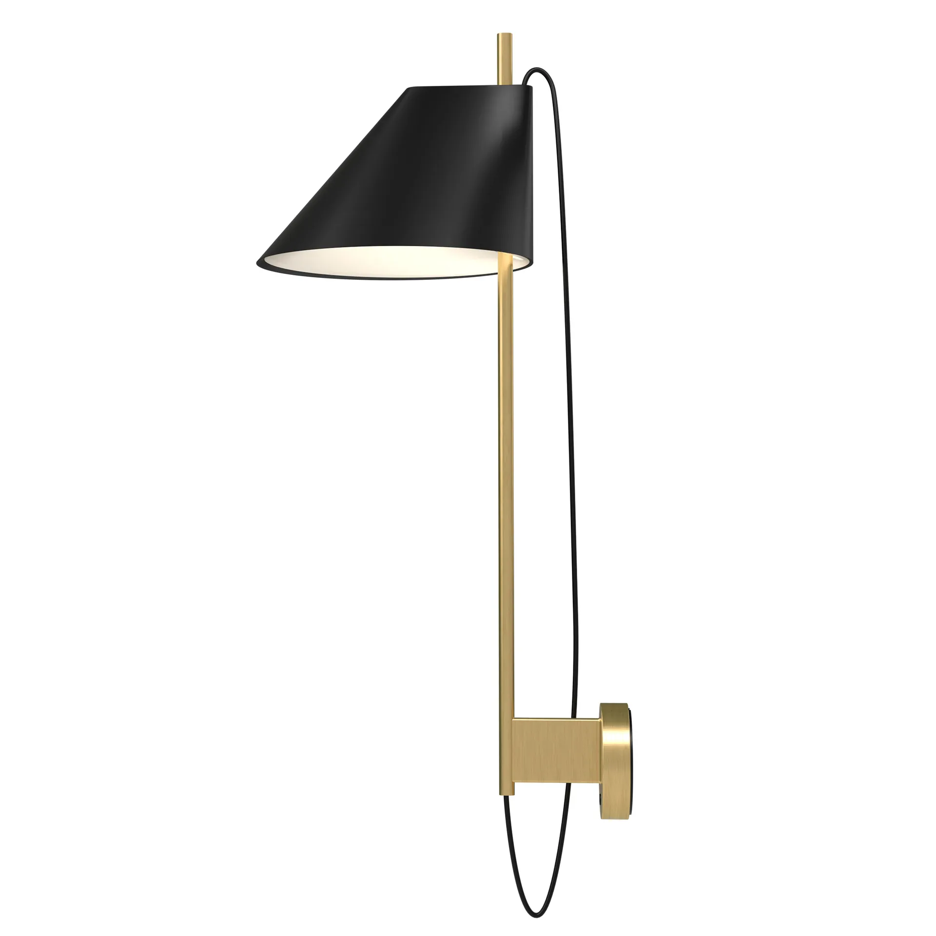 Yuh wall lamp, Black-brass Louis Poulsen