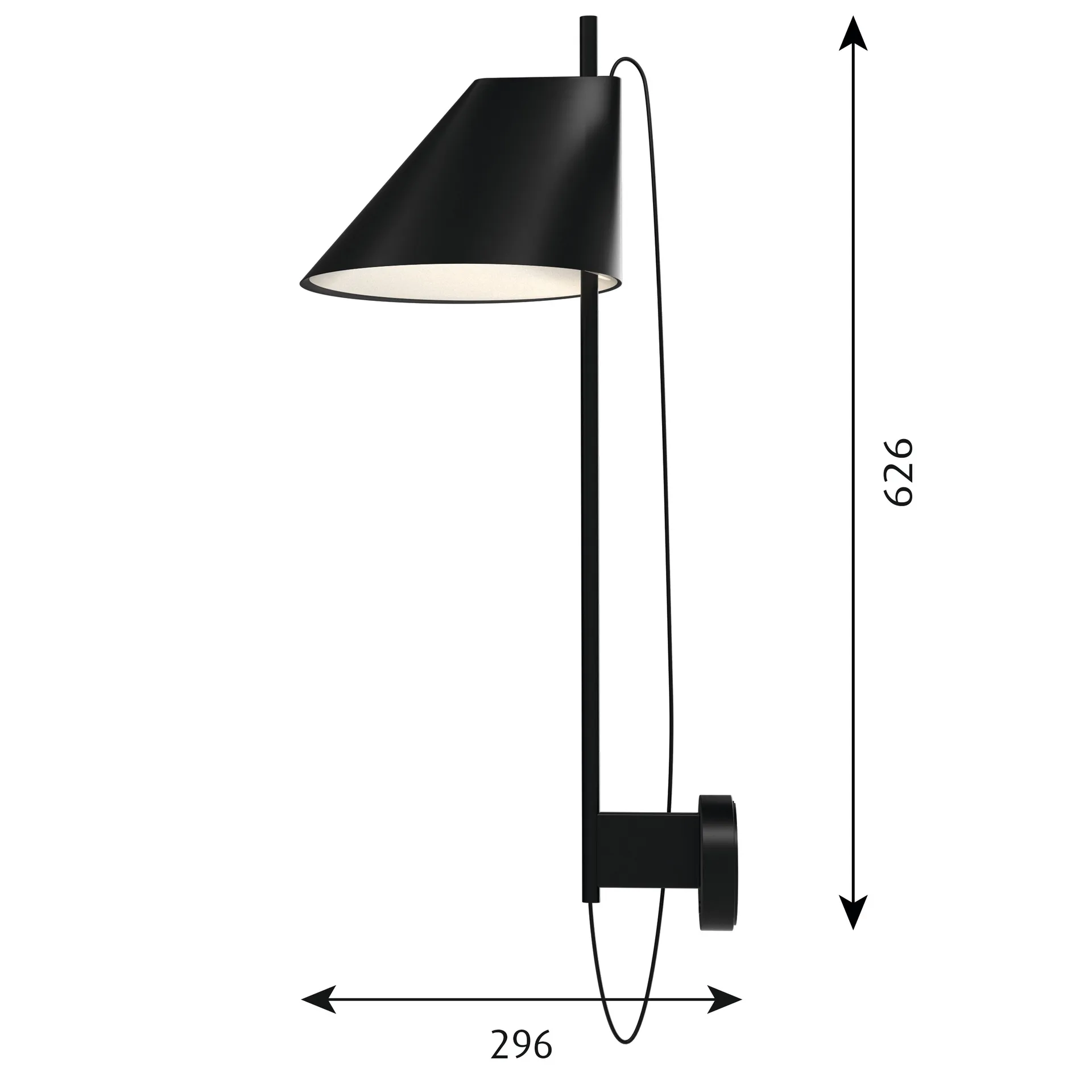 Yuh wall lamp, Black Louis Poulsen