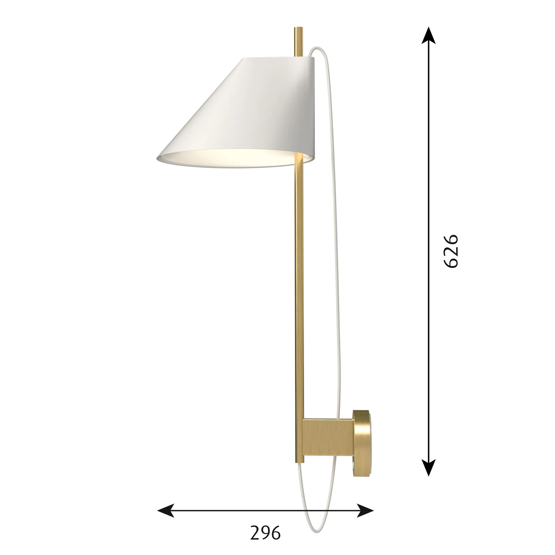 Yuh wall lamp, White-brass Louis Poulsen