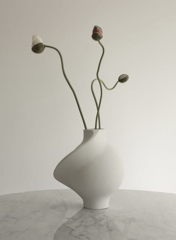 Pirout vase 01 22 cm - Raw White - Louise Roe