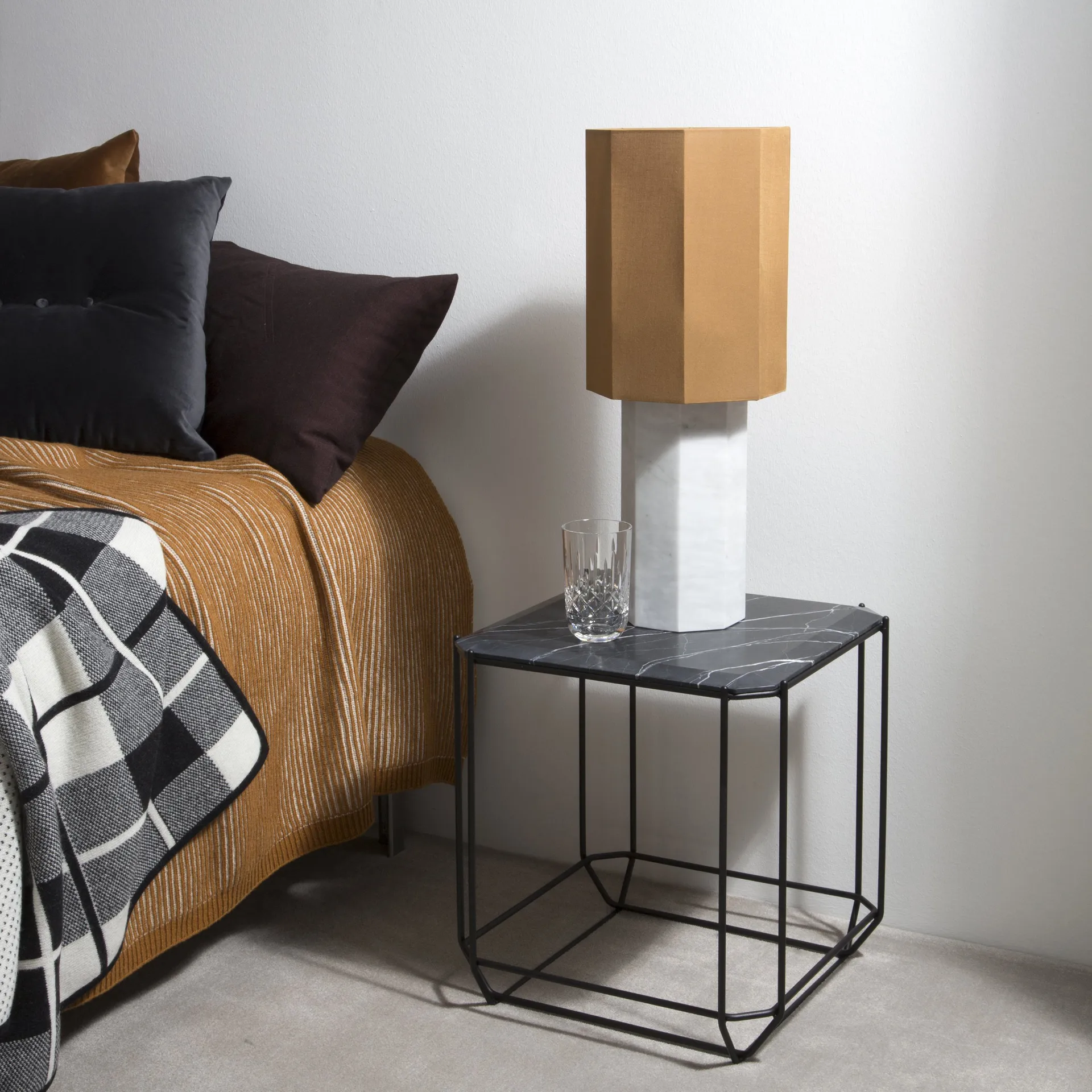 The eight over eight lamp base, white marble Louise Roe