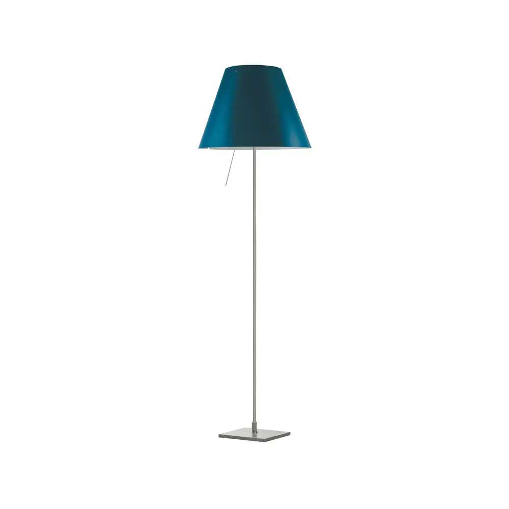 Costanza D13 t.i.f. floor lamp, Petroleum blue Luceplan