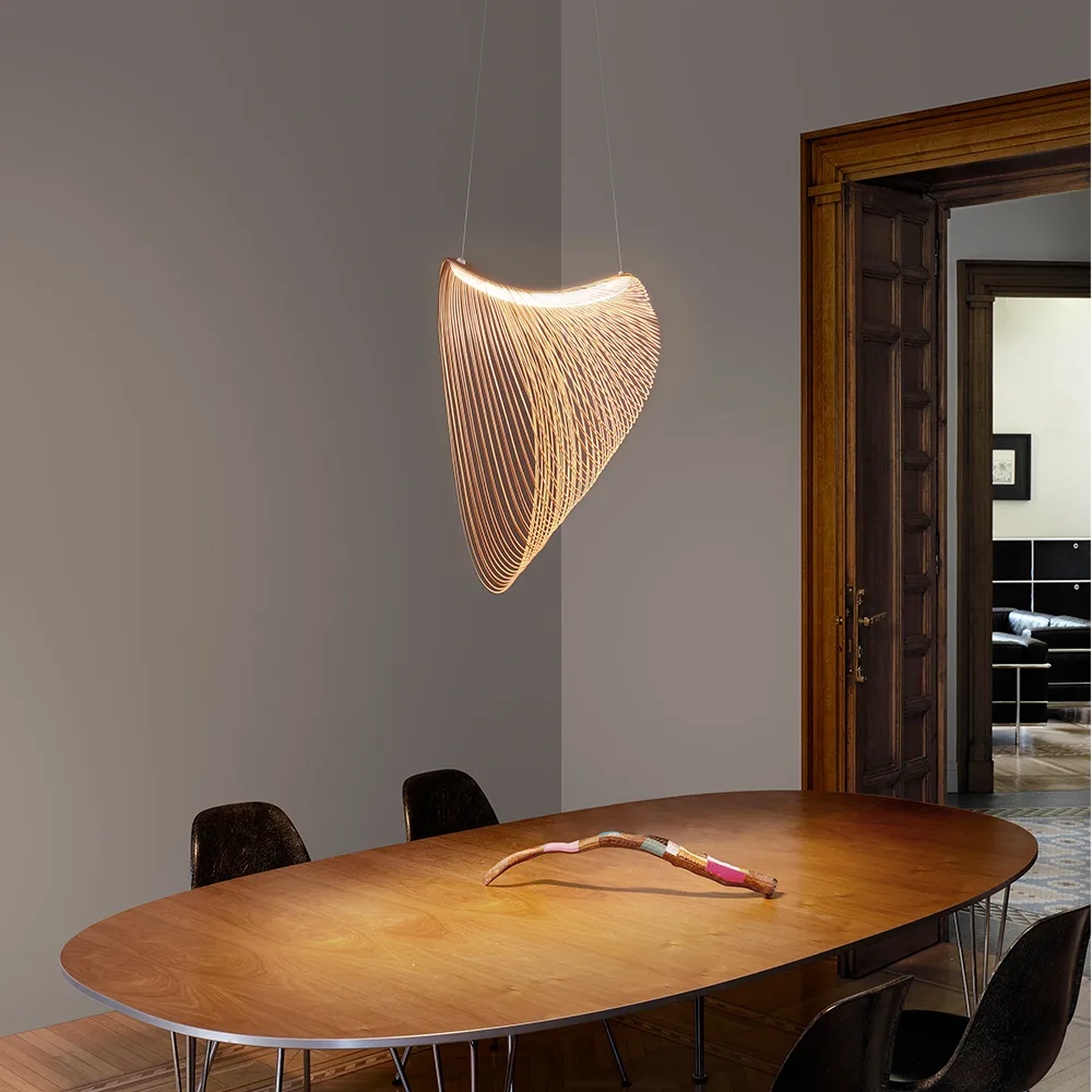 Illan pendant lamp, Birch, ø60cm Luceplan