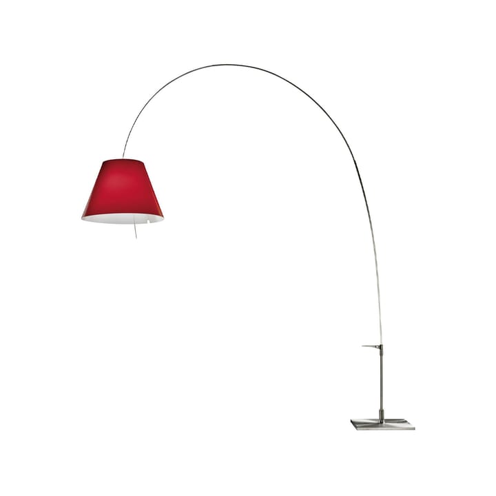 Lady Costanza D13E d floor lamp - Red shade, aluminium stand - Luceplan