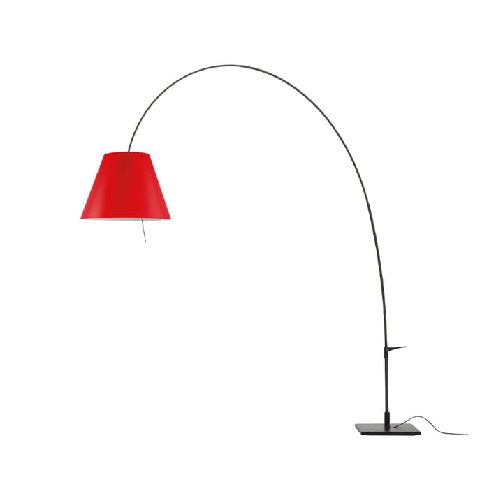 Lady Costanza D13E d floor lamp - Red shade-black lacquered stand - Luceplan