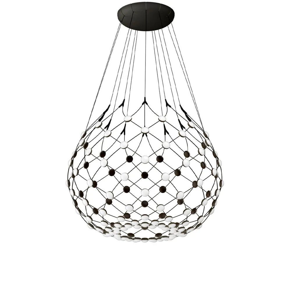 Mesh ceiling lamp, Black, medium Luceplan