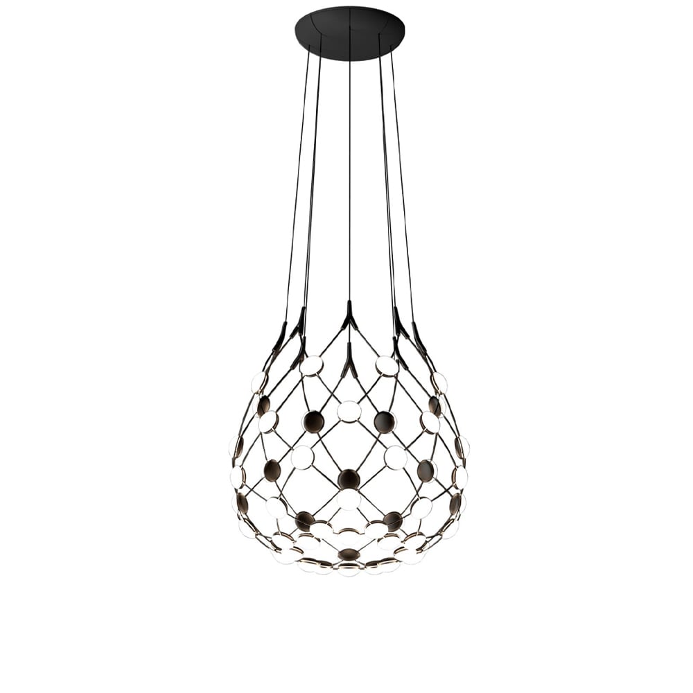 Luceplan Mesh ceiling lamp Black, small, cable 1m | Scandinavian Design | Pendant lamps | Black