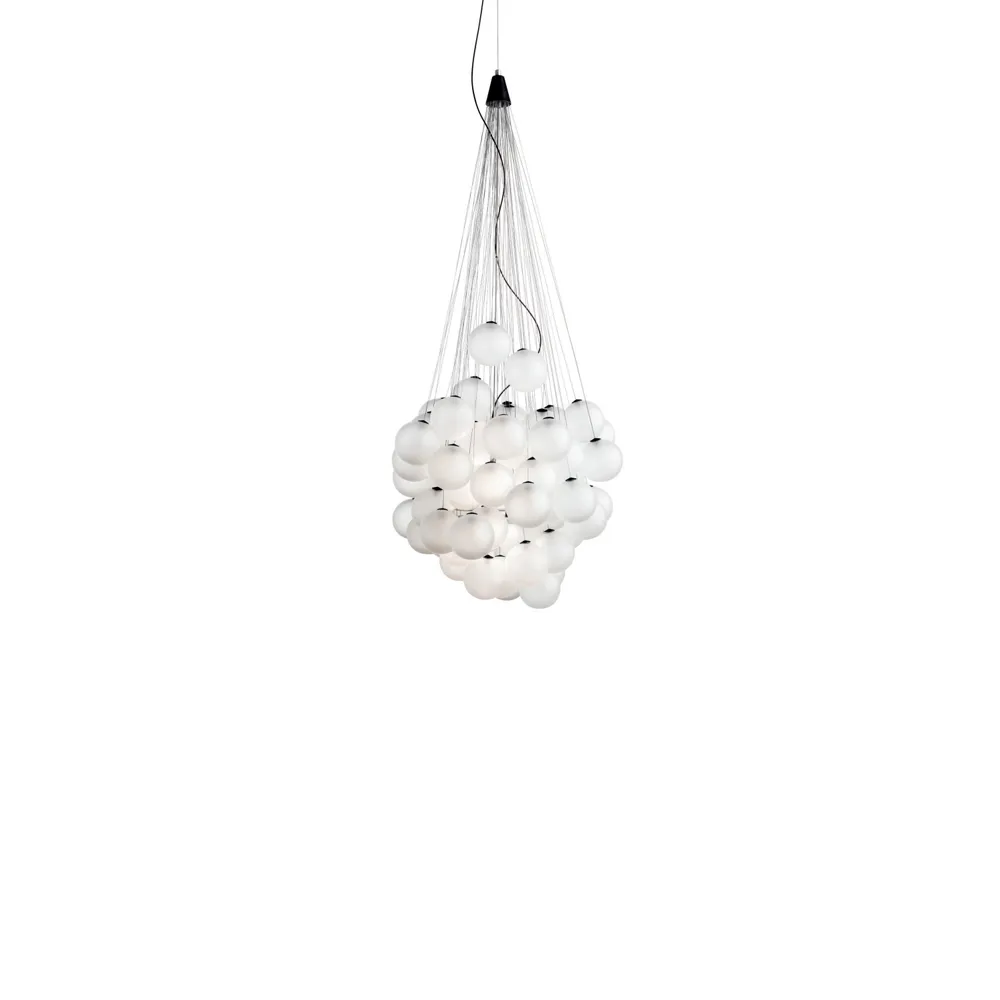 Stochastic pendant lamp, Opal, 72 spheres Luceplan