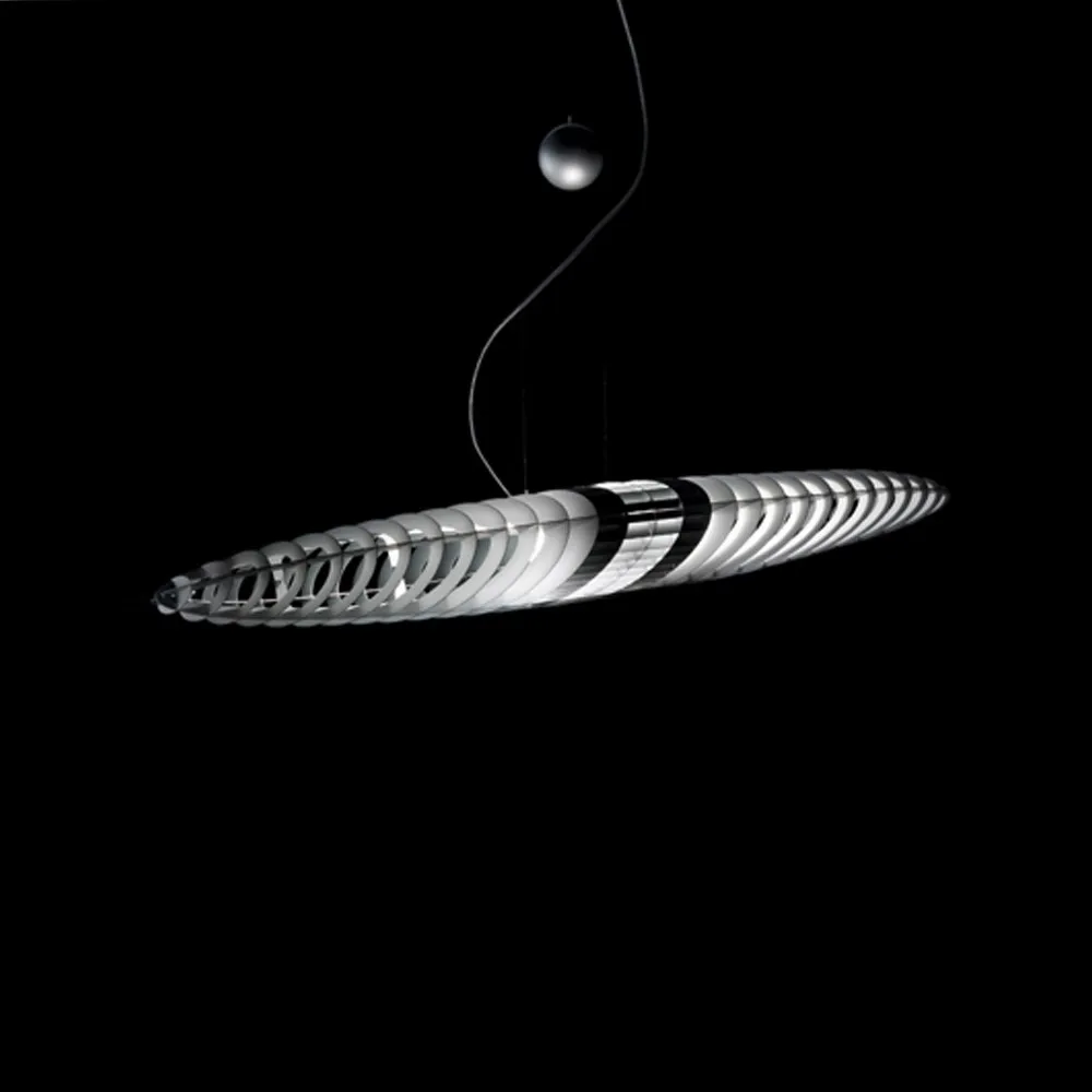 Titania D17 pendant lamp, Aluminium-interchangeable light filters Luceplan