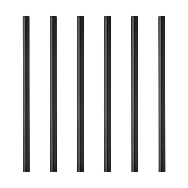 Lyngby Glas straw 14.5 cm 6-pack - Black - Lyngby Glas