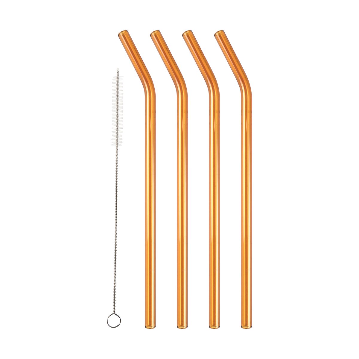 Lyngby Glas straws 21.5 cm 4-pack Amber | Scandinavian Design | Wine & barware | Brown