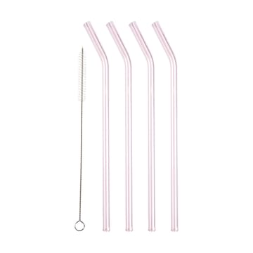 Lyngby Glas straws 21.5 cm 4-pack - Pink - Lyngby Glas