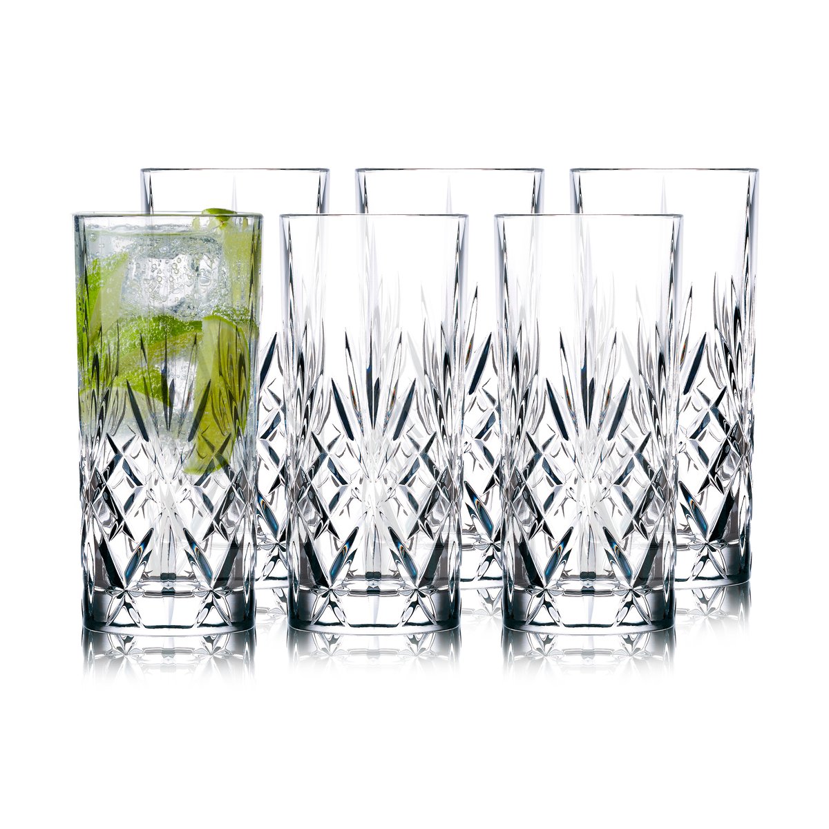 Lyngby Glas Melodia highball glass 36 cl 6-pack Crystal