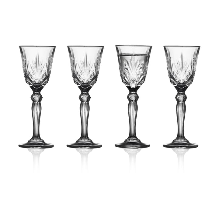 Melodia Snaps glass with stem 5 cl 4-pack - Clear - Lyngby Glas