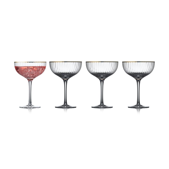 Palermo Gold cocktail glass 31.5 cl 4-pack - Clear-gold - Lyngby Glas