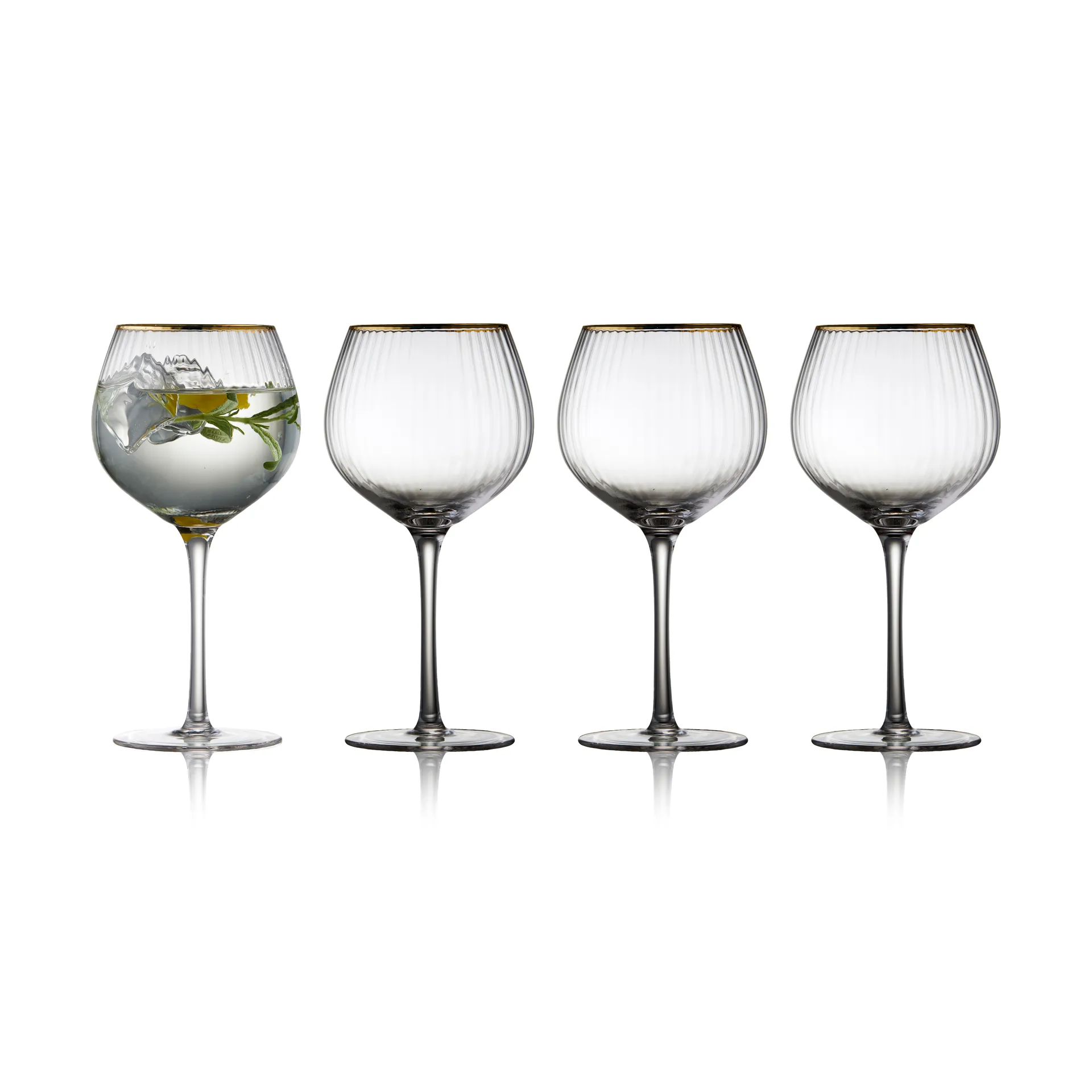 Palermo Gold gin & tonic glass 65 cl 4-pack, Clear-gold Lyngby Glas