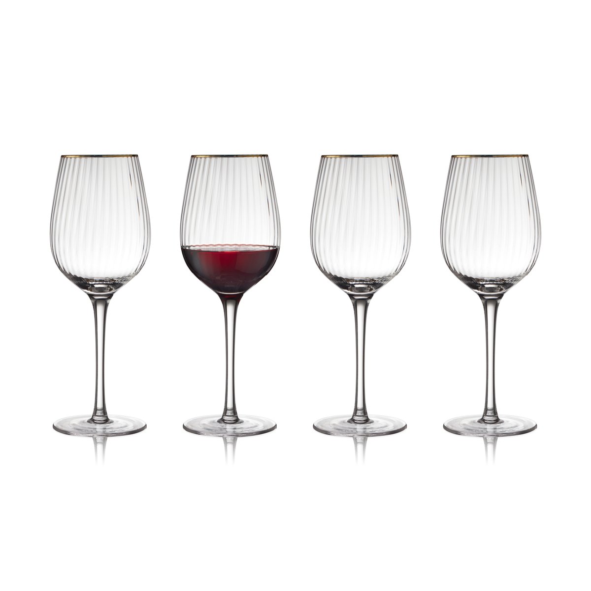 Lyngby Glas Palermo Gold red wine glass 40 cl 4-pack Clear-gold