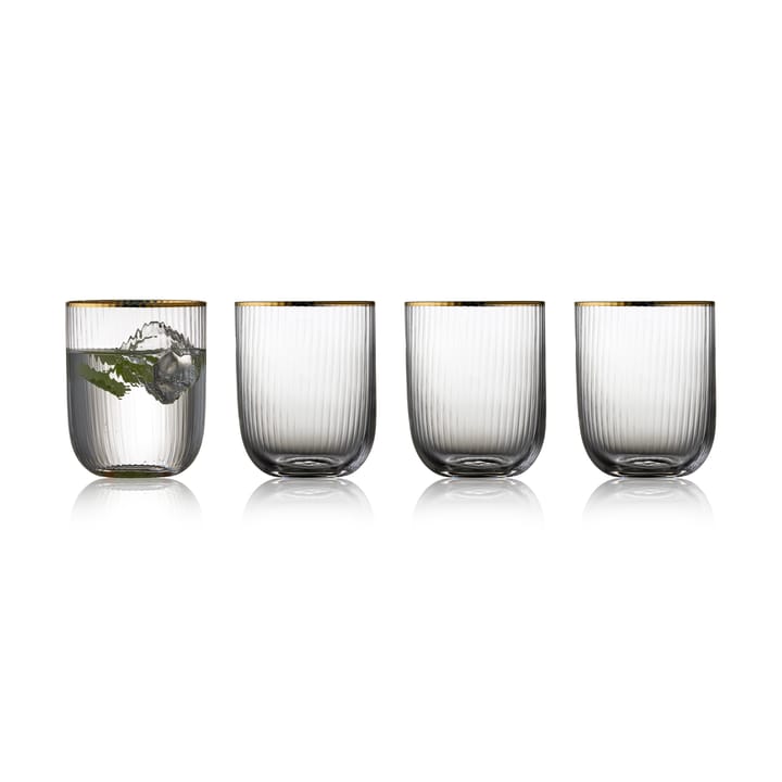 Palermo Gold tumbler glass 35 cl 4-pack - Clear-gold - Lyngby Glas