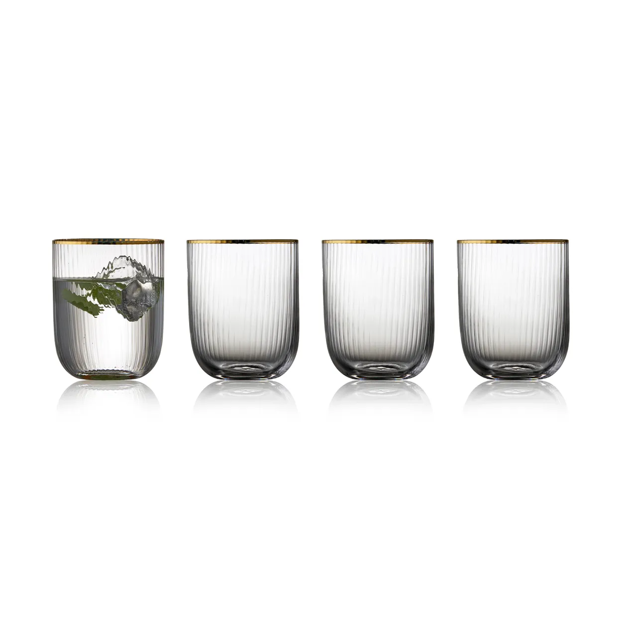 Lyngby Glas Palermo Gold tumbler glass 35 cl 4-pack Clear-gold