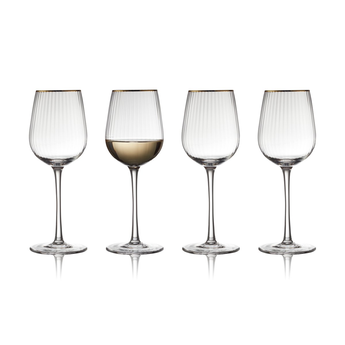 Lyngby Glas Palermo Gold white wine glass 30 cl 4-pack Clear-gold
