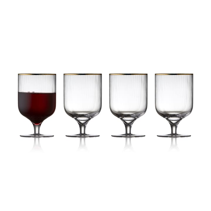 Palermo Gold wine glass 30 cl 4-pack - Clear-gold - Lyngby Glas