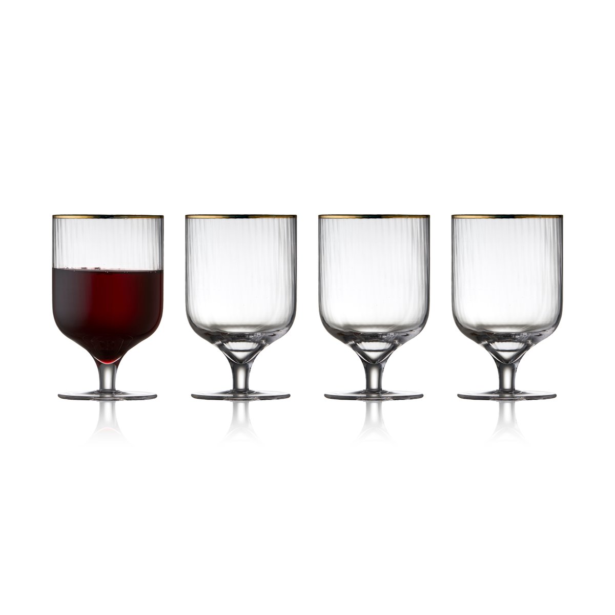 Lyngby Glas Palermo Gold wine glass 30 cl 4-pack Clear-gold