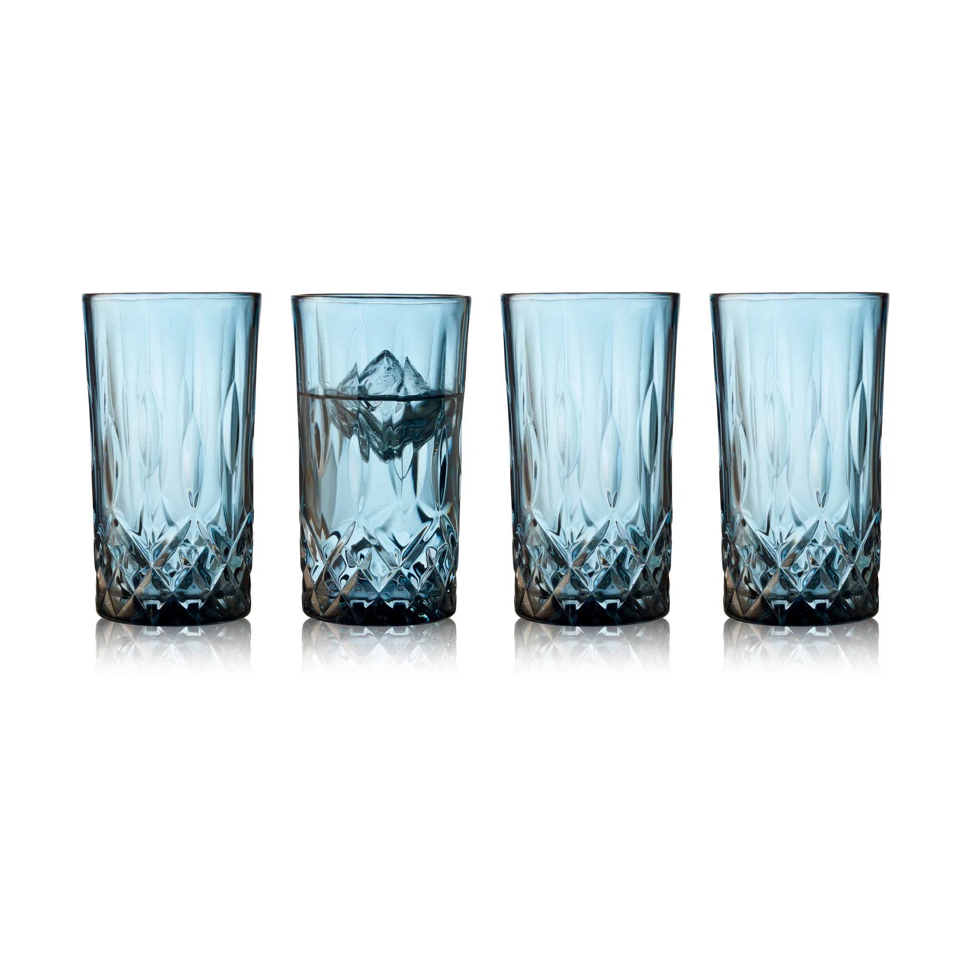 Sorrento highball glass 38 cl 4-pack, Blue Lyngby Glas