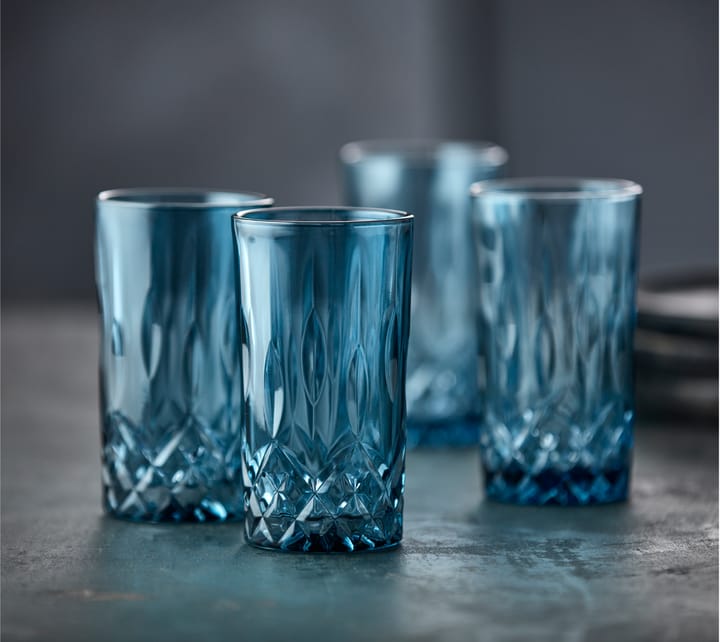 Sorrento highball glass 38 cl 4-pack - Blue - Lyngby Glas