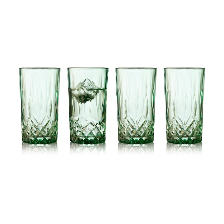 Sorrento highball glass 38 cl 4-pack - Green - Lyngby Glas