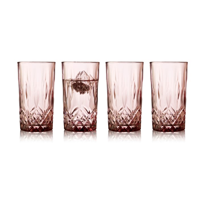 Sorrento highball glass 38 cl 4-pack - Pink - Lyngby Glas