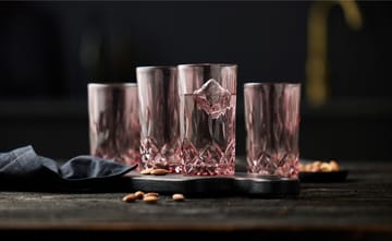 Sorrento highball glass 38 cl 4-pack - Pink - Lyngby Glas