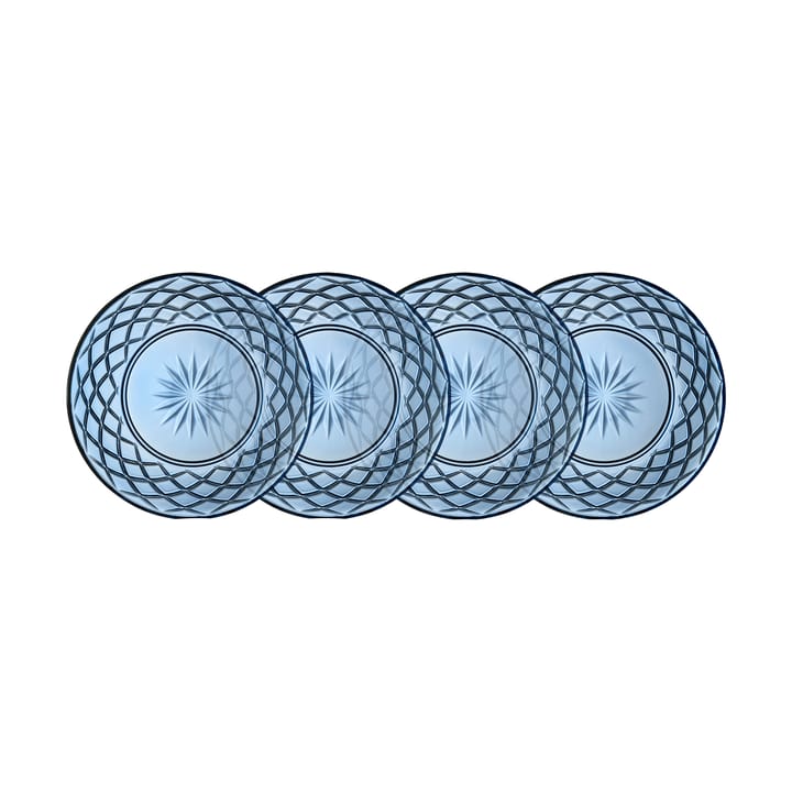 Sorrento plate Ø21 cm 4-pack - Blue - Lyngby Glas