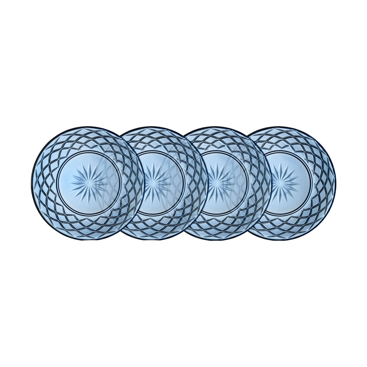 Lyngby Glas Sorrento plate Ø21 cm 4-pack Blue