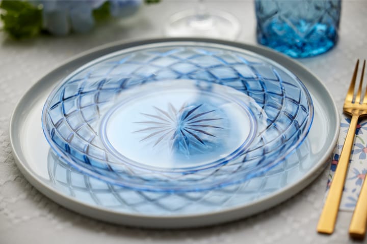 Sorrento plate Ø21 cm 4-pack - Blue - Lyngby Glas