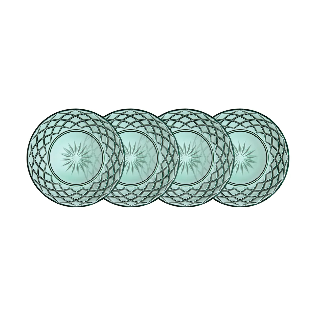 Lyngby Glas Sorrento plate o21 cm 4-pack Green | Scandinavian Design | Dinner plates | Green