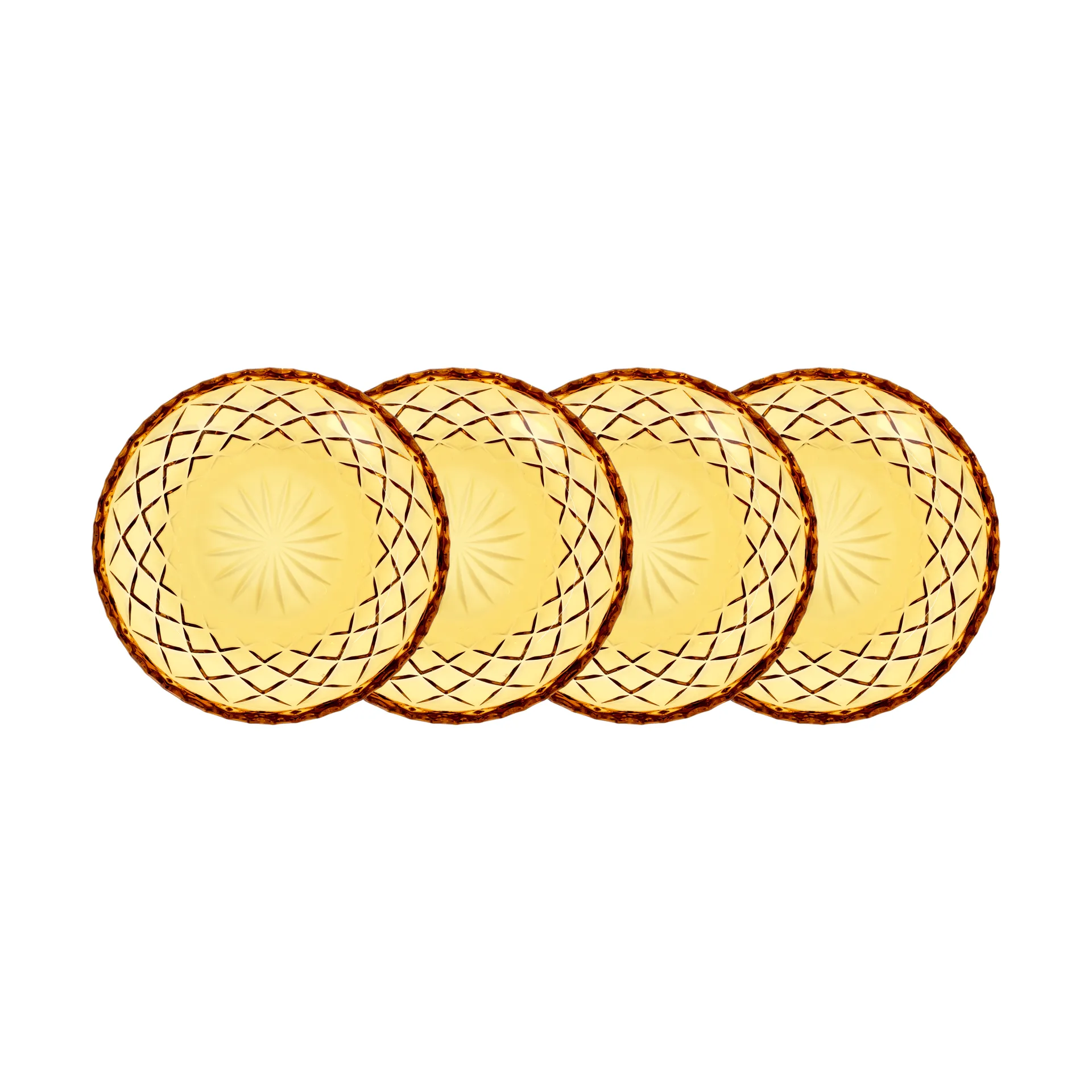 Sorrento small plate Ø16 cm 4-pack, Amber Lyngby Glas