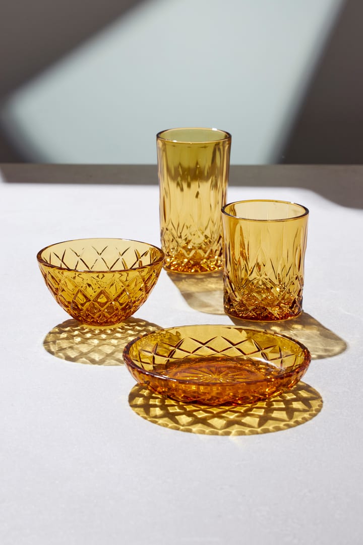 Sorrento small plate Ø16 cm 4-pack - Amber - Lyngby Glas