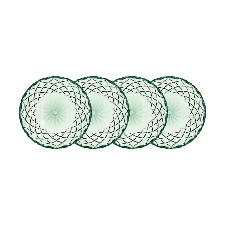 Sorrento small plate Ø16 cm 4-pack - Green - Lyngby Glas