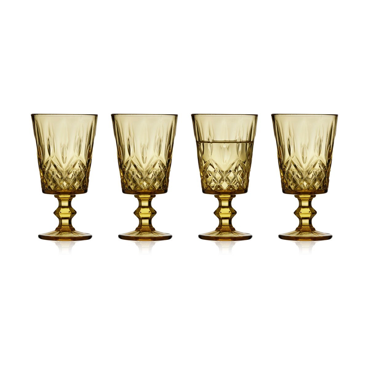 Lyngby Glas Sorrento wine glass 29 cl 4-pack Amber | Scandinavian Design | Wine glasses | Brown
