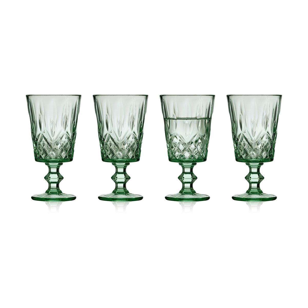 Lyngby Glas Sorrento wine glass 29 cl 4-pack Green | Scandinavian Design | Wine glasses | Green