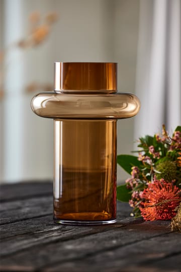 Tube vase glass 30 cm - Amber - Lyngby Glas