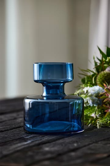 Tubular vase glass 20 cm - Blue - Lyngby Glas