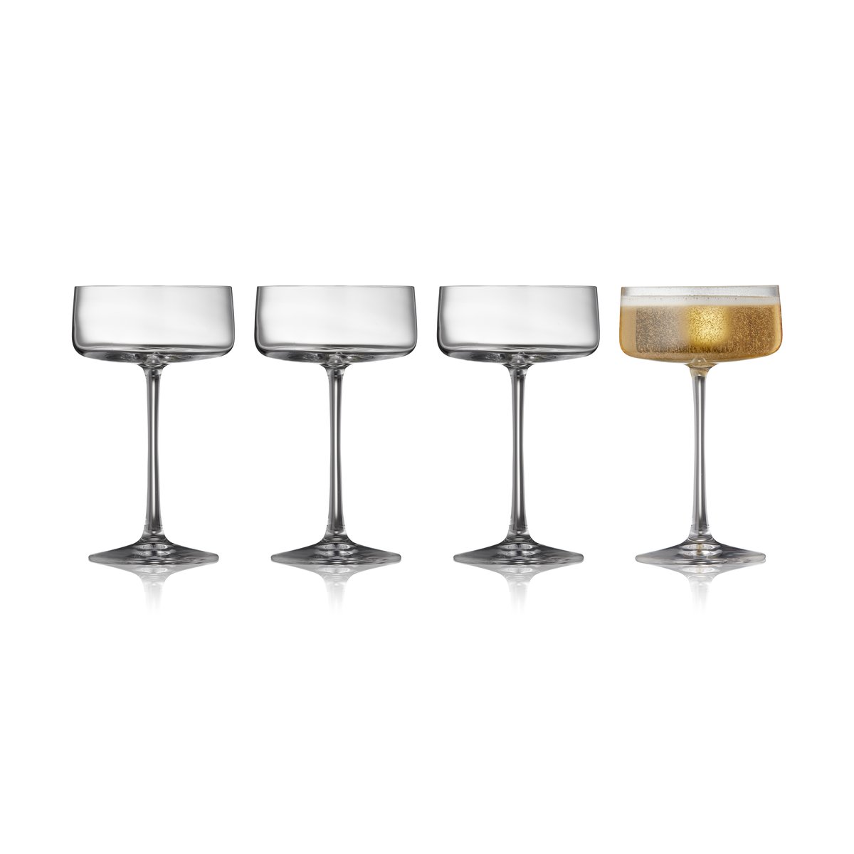 Lyngby Glas Zero champagne glass coupe 26 cl 4-pack Crystal