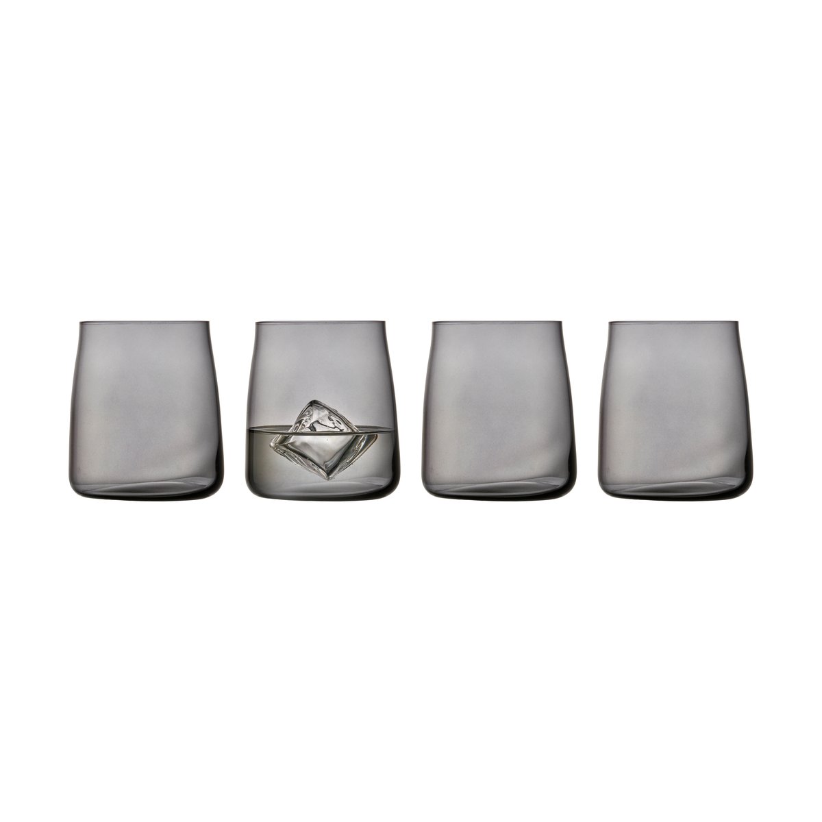 Lyngby Glas Zero water glass 42 cl 4-pack | Scandinavian Design | Drinking glasses & tumblers | Grey