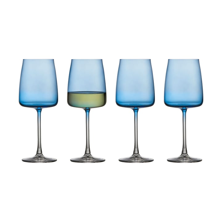 Zero white wine glass 43 cl 4-pack - Blue - Lyngby Glas