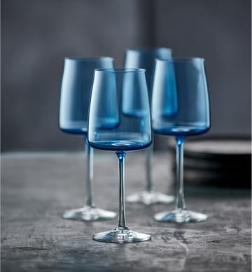 Zero white wine glass 43 cl 4-pack - Blue - Lyngby Glas