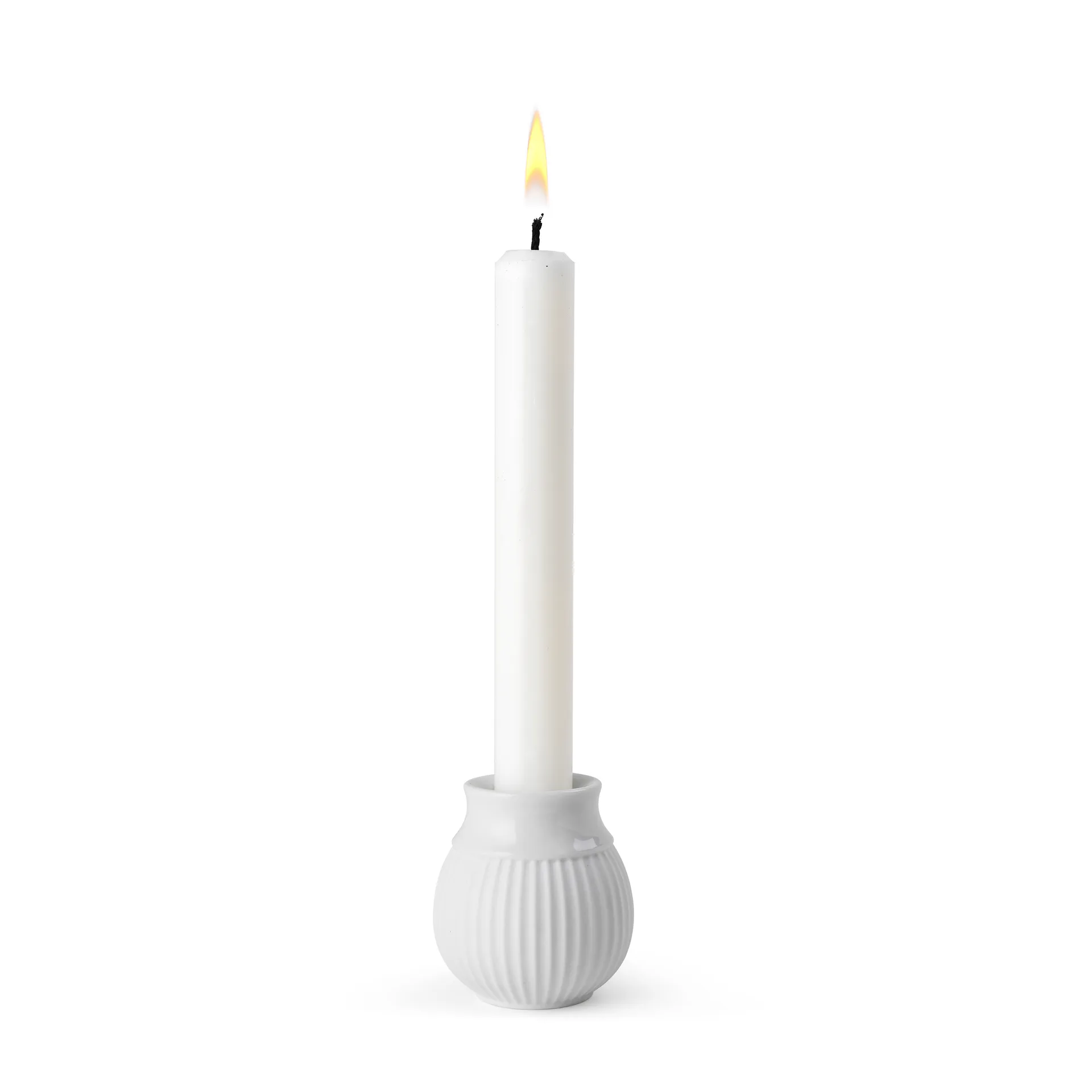 Curve candle sticks 7 cm, White Lyngby Porcelæn