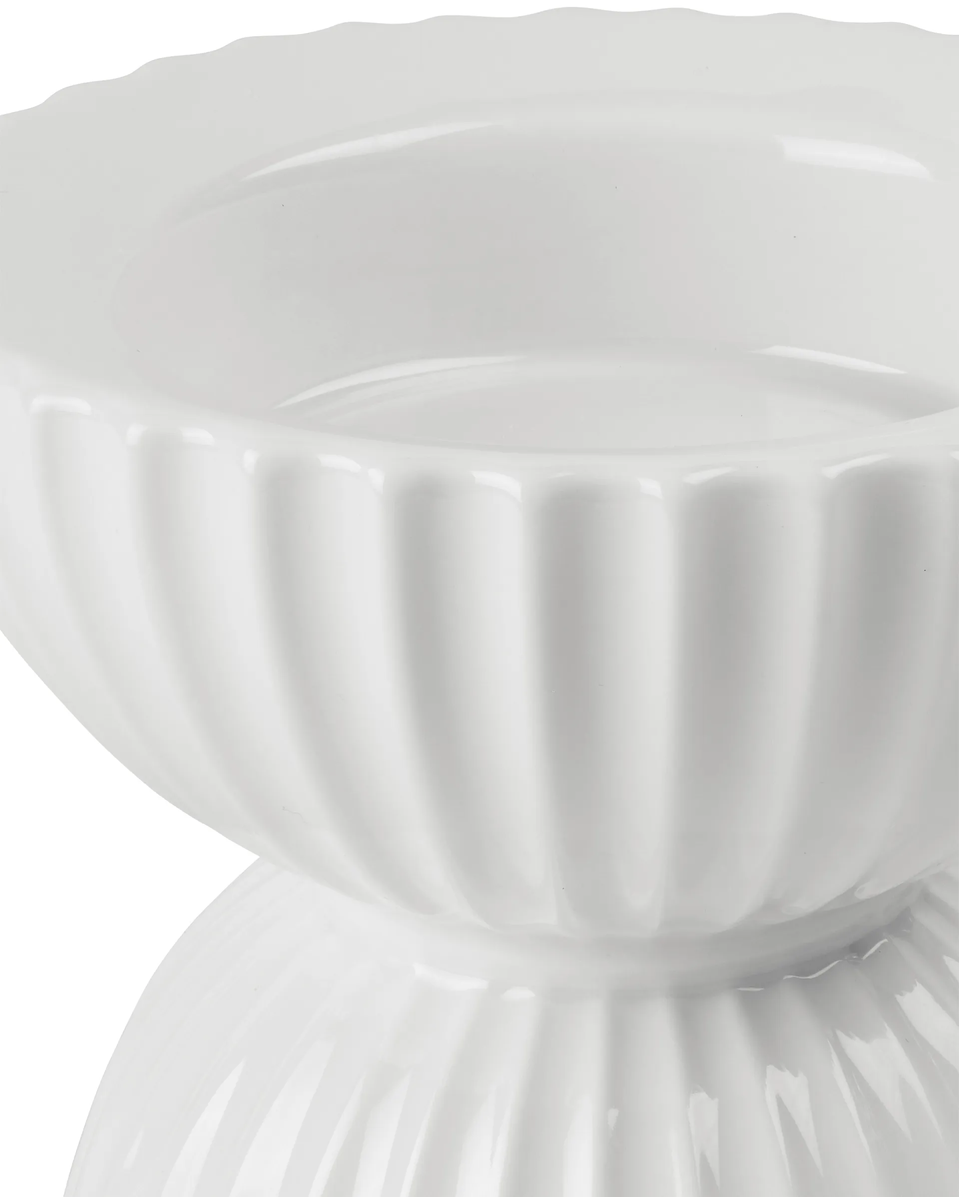 Lyngby Tura block candle holder Ø11.5 cm, White Lyngby Porcelæn