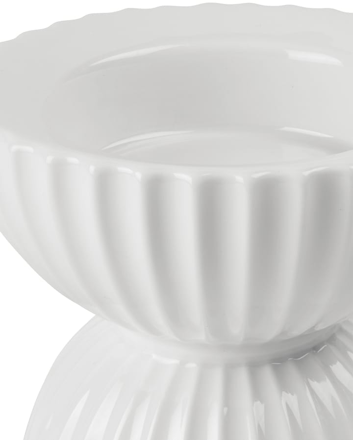 Lyngby Tura block candle holder Ø11.5 cm - White - Lyngby Porcelæn