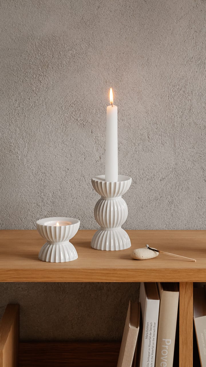 Lyngby Tura candle holder 14 cm - White - Lyngby Porcelæn